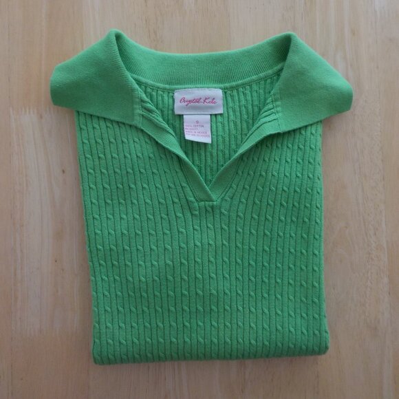 Crystal Kobe Sweater - Women - Small - Short Sleeve - Kelly Green - Vintage Y2K - Picture 1 of 6